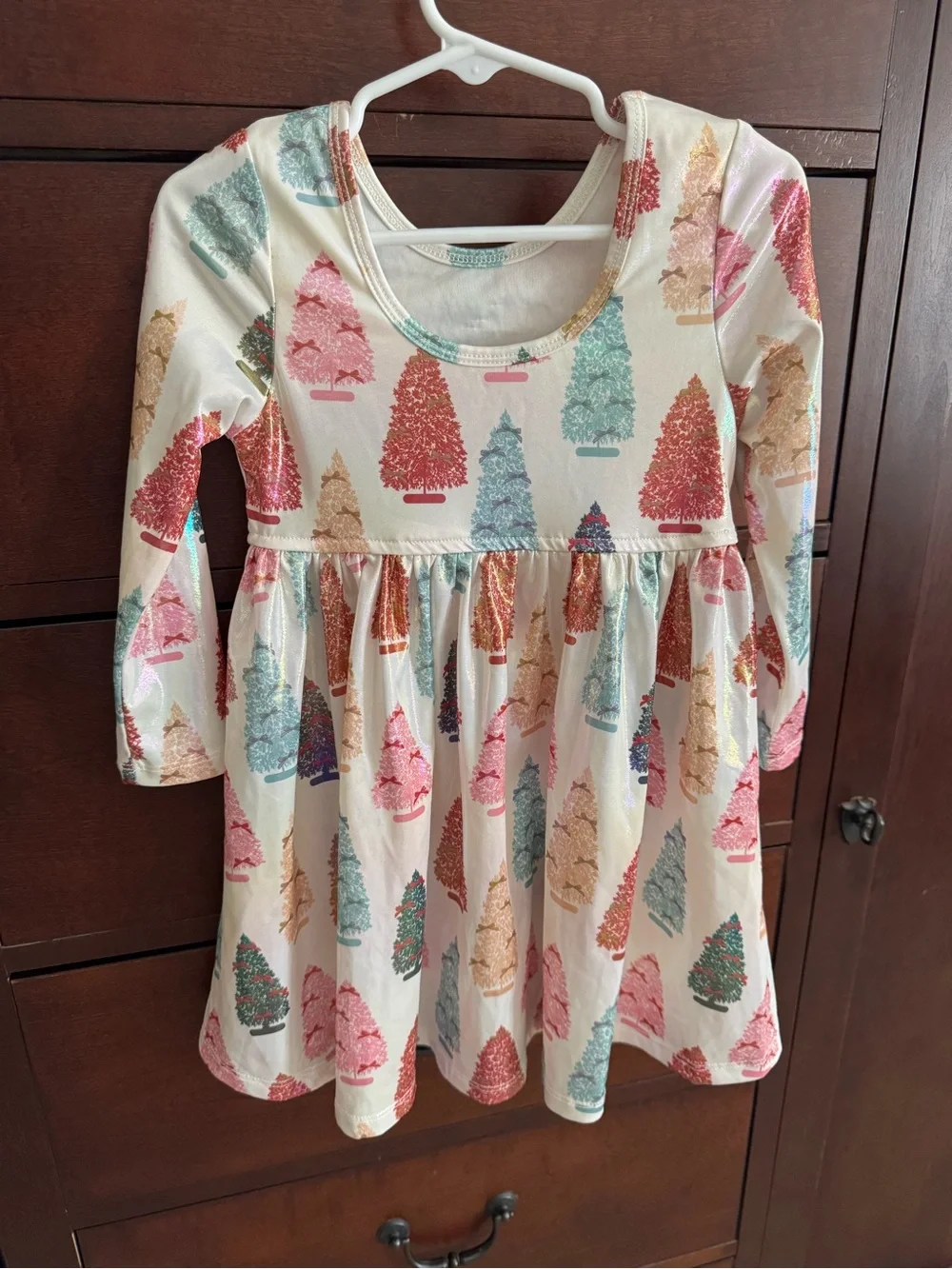 Pink Chicken Girls Lame Steph Dress in Bottle Brush Trees Like New